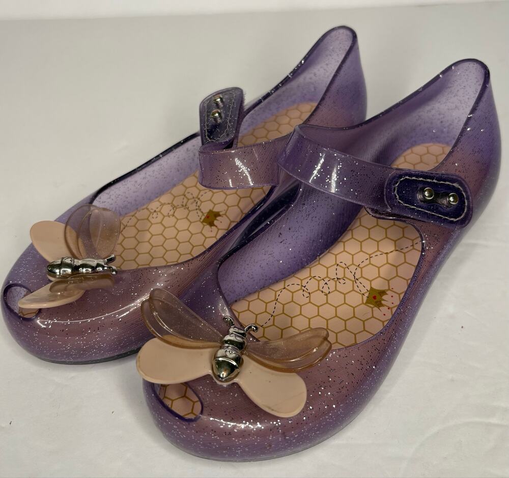 Mini Melissa Ultragirl Dragonfly Purple Flats Size 12 Child